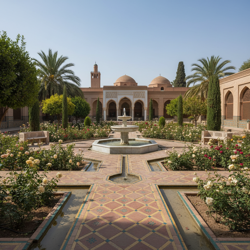 Beautiful mosque architecture representing the harmony and order in creation